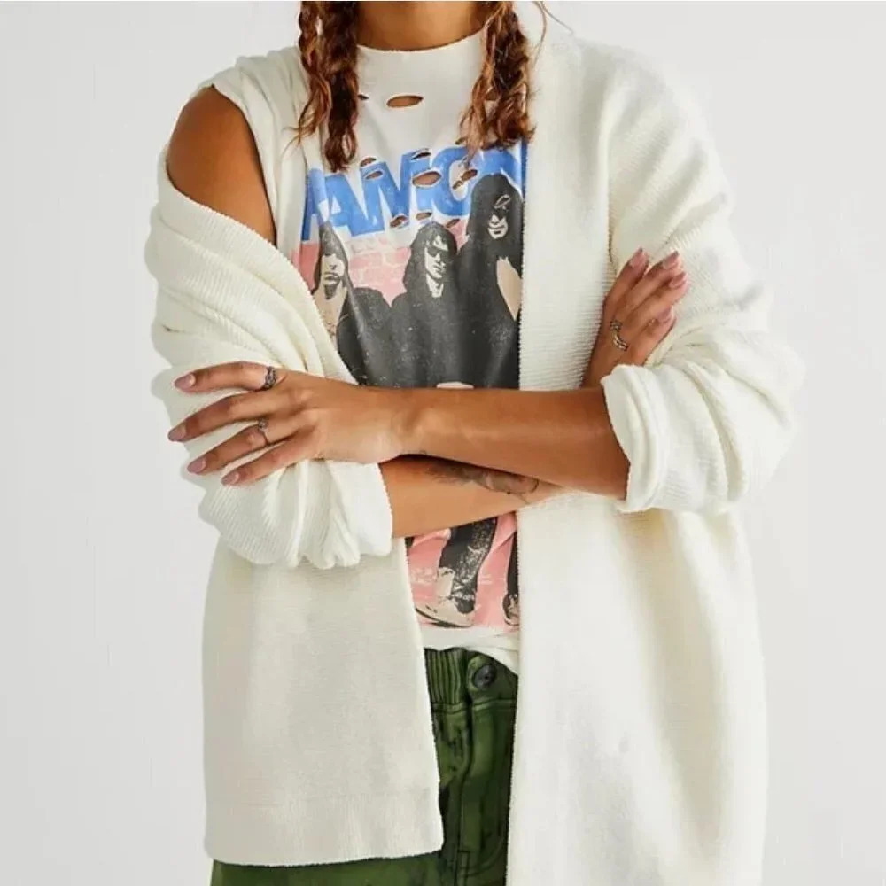 NWT Free People Ottoman Sweater Cardigan Color Ecru Size XS